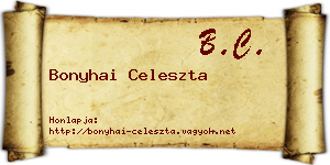 Bonyhai Celeszta névjegykártya